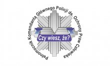 Logo cyklu czy wiesz, że. Gwiazda policyjna wokół której widnieje napis Pełnomocnik Komendanta Głównego Policji ds. Ochrony Praw Człowieka.