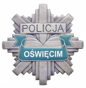 Gwiazda Policyjna z napisem Policja Oświęcim