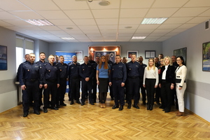 Uroczystość powitania nadkom. Wilka na stanowisku I zastępcy Komendanta Powiatowego Policji w Oświęcimiu