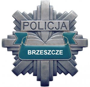 Gwiazda policyjna z napisem Policja Brzeszcze