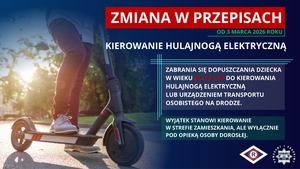Plakat dot. bezpieczeństwa na hulajnogach
