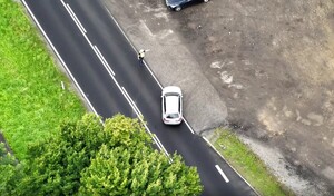 Na zdjęciu widok ulicy z drona